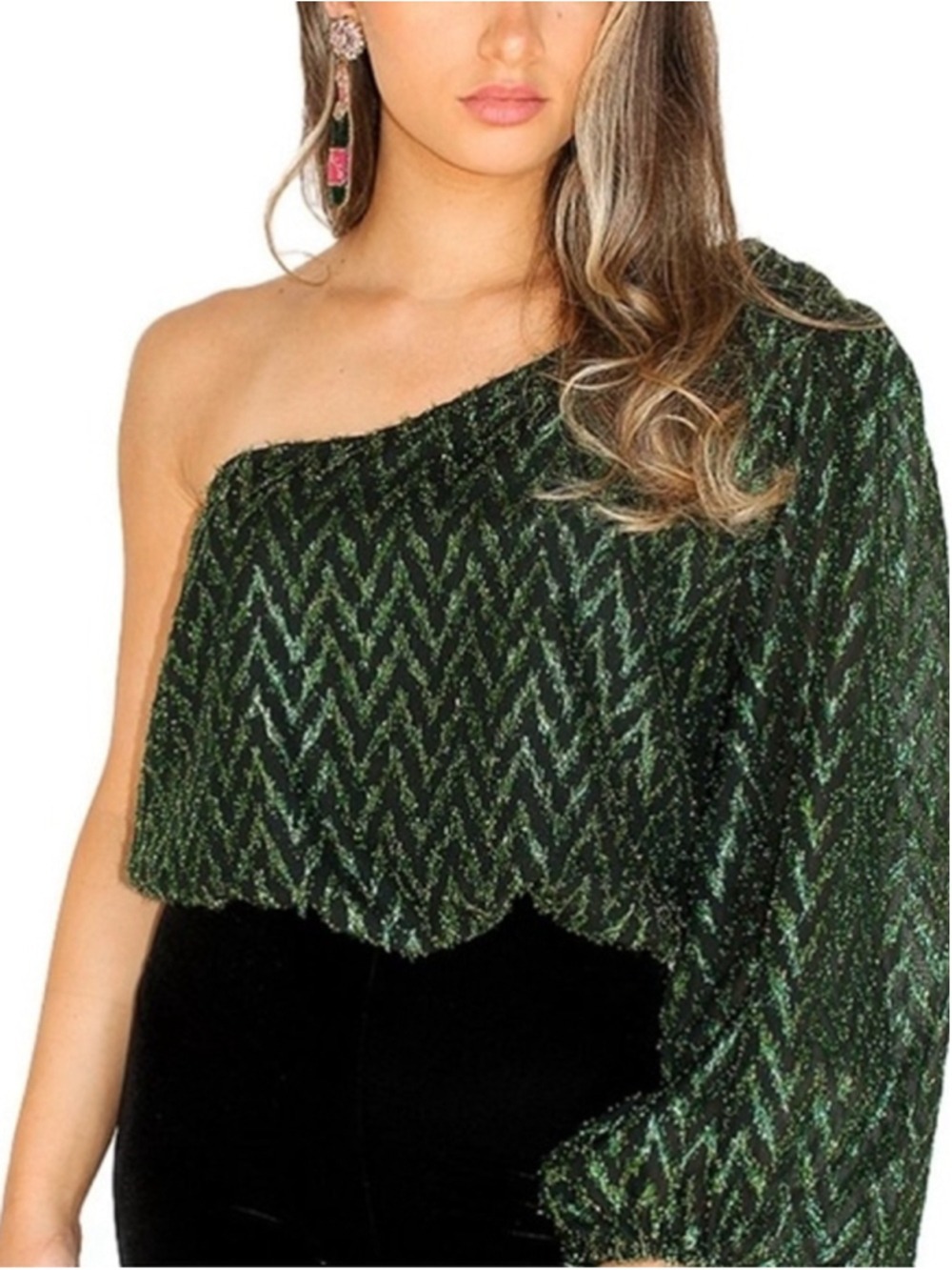 ASTR the Label Serenade One-Shoulder Top Women’s Size L